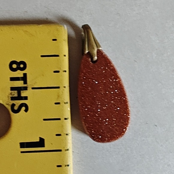 Victorian Goldstone Sweater Collar Clip Earrings Pendant Jewelry Set Shimmer - Picture 4 of 12